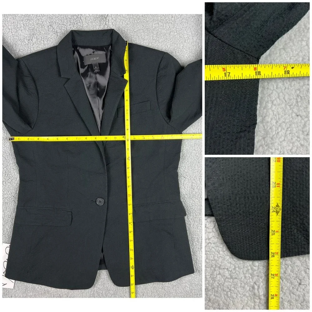J Crew Blazer Women 6 Small Black Parke Jacket Textured Sport Coat Suit Casual 4 - Picture 11 of 11